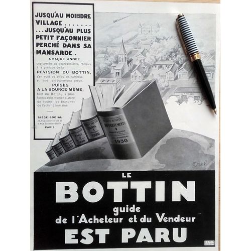 Lot 10 Publicités Anciennes Années 30 : Bottin Mondain Et Larousse