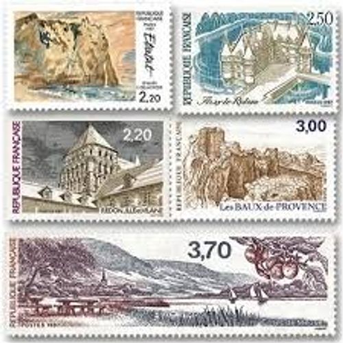 Redon, Etretat De Delacroix, Azay-Le-Rideau, Les Baux De Provence, Les Côtes De Meuse Série Complète Année 1987 N° 2462 2463 2464 2465 2466 Yvert Et Tellier Luxe