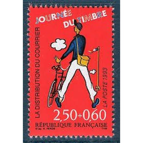 Journée Du Timbre : Les Métiers De La Poste : La Distribution Du Courrier Année 1993 N° 2792 Yvert Et Tellier Luxe