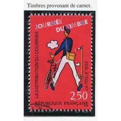 Journée Du Timbre : Les Métiers De La Poste : La Distribution Du Courrier Année 1993 N° 2793 Yvert Et Tellier Luxe