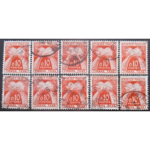 France Taxe N°91 X 10 Oblitéré