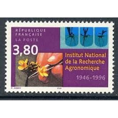 Cinquantenaire De L'institut National De La Recherche Agronomique : Fleur Et Jeunes Pousses Année 1996 N° 3001 Yvert Et Tellier Luxe