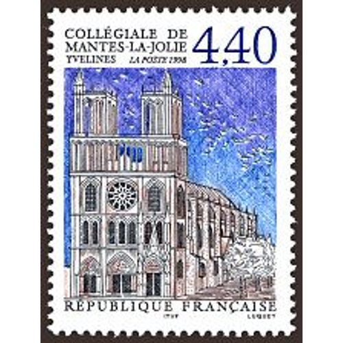 La Collégiale De Mantes La Jolie Année 1998 N° 3180 Yvert Et Tellier Luxe