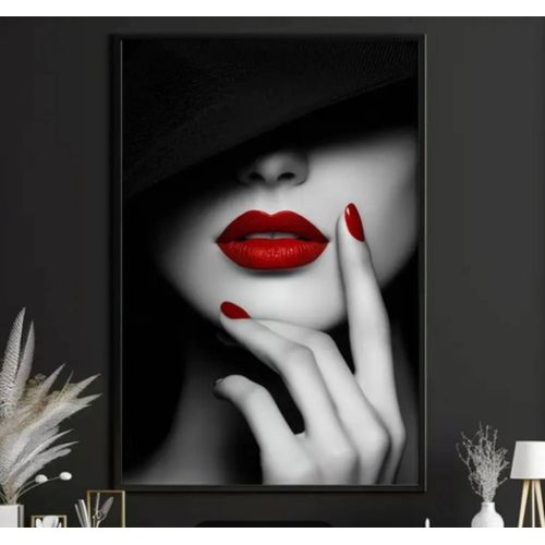 Toile décorative Bouche rouge sensuelle