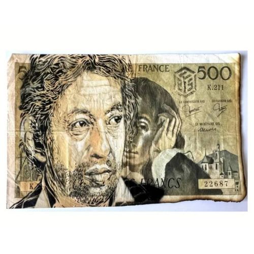 Toile décorative billet 500 frs Gainsbourg