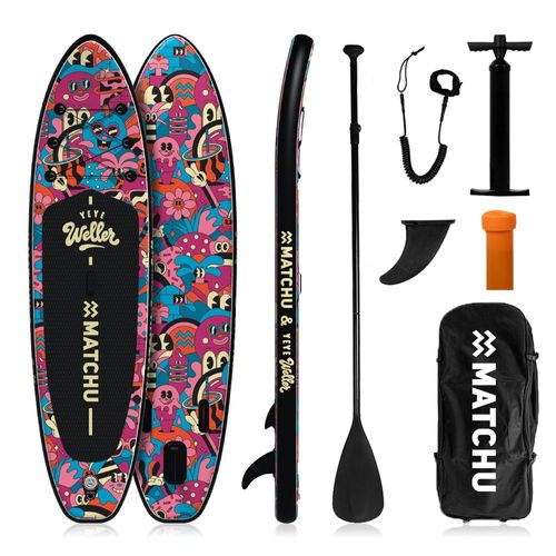 Yeye Weller X Matchu - Art Collection - Stand Up Paddle Gonflable  Rose - 320x81x15 Cm
