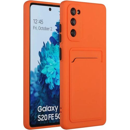 Compatible Avec Coque Samsung Galaxy S20 Fe 4g/5g/S20 Lite Protecteur D'écran Ultra Fine Souple Tpu Silicone Anti Choc Bumper Cover Avec Fente Pour Carte Housse Protection Orange