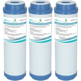 Gac-10 Lot De 3 Cartouches Pour L¿Osmose Inverse-Filtre À Eau Au Charbon Actif Granulaire-Pour L¿Ensemble De La Maison, L¿Eau Potable-25,4 Cm