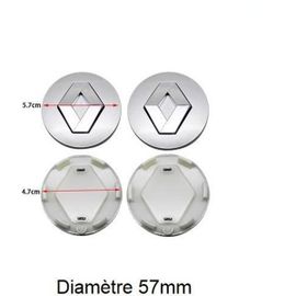 Lot De 4 Centre De Roue Cache Moyeu Pour Renault 57mm-Argent