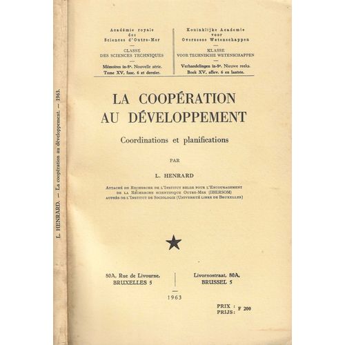 La Coopération Au Développement Coordinations Et Planifications