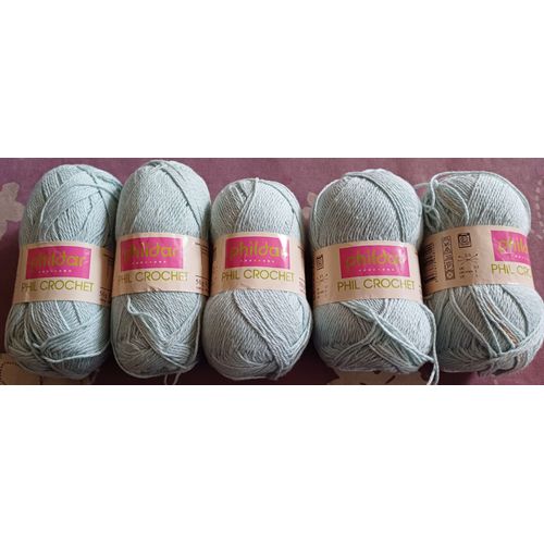 Lot De Pelotes Fil À Tricoter 100% Coton 50 G Bleue (Phildar Phil Crochet)