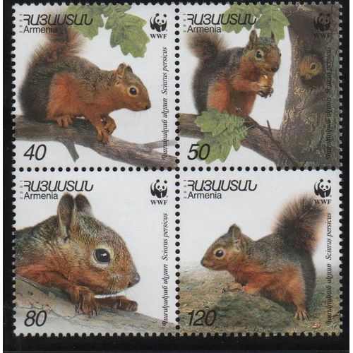 Arménie Timbres Animaux : Les Écureuils 2001