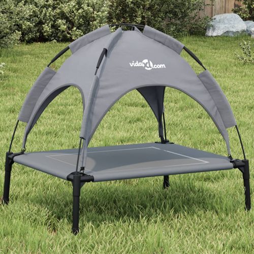 Vidaxl Lit Pour Chien Avec Auvent Anthracite Tissu Oxford Et Acier