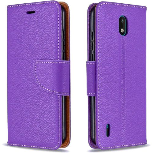 Coque Nokia 1.3 Housse En Cuir Portefeuille Pochette Carte Fente Protecteur Flip Cover Antichoc Étui À Rabat Coque De Protection Pour Nokia 1.3 5.71"" Violet