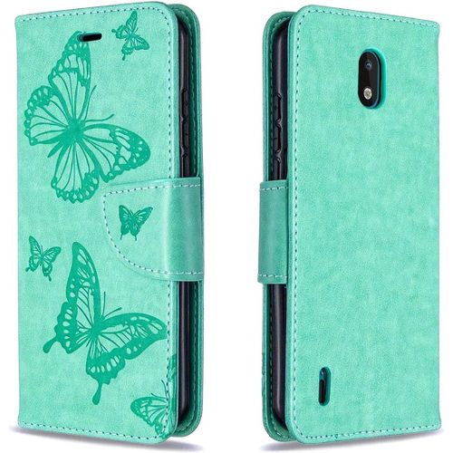 Coque Nokia 1.3 Étui Housse En Cuir Pu+Tpu Silicone Souple Coque De Protection Portefeuille Pochette Flip Wallet Case Pour Nokia 1.3 5.71"" Vert
