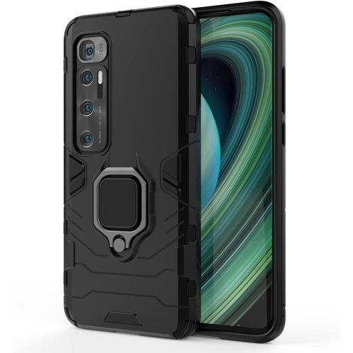 Coque Pour Xiaomi Mi 10 Ultra Étui Protection Antichoc Hybride Double Couche Avec Support Bague Et Support Voiture Magnétique Couverture Arrière Pour Xiaomi Mi 10 Ultra Noir