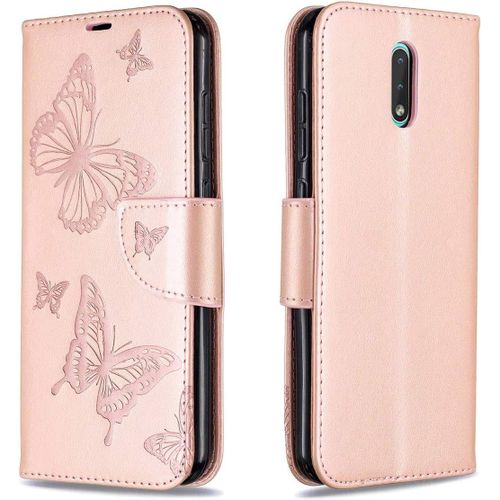 Coque Nokia 2.3 Étui Housse En Cuir Pu+Tpu Silicone Souple Coque De Protection Portefeuille Pochette Flip Wallet Case Pour Nokia 2.3 6.2"" Or