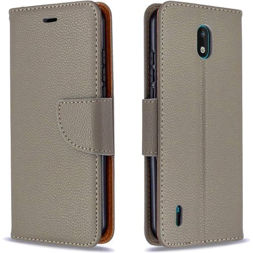 Coque Nokia 1.3 Housse En Cuir Portefeuille Pochette Carte Fente Protecteur Flip Cover Antichoc Étui À Rabat Coque De Protection Pour Nokia 1.3 5.71"" Gris