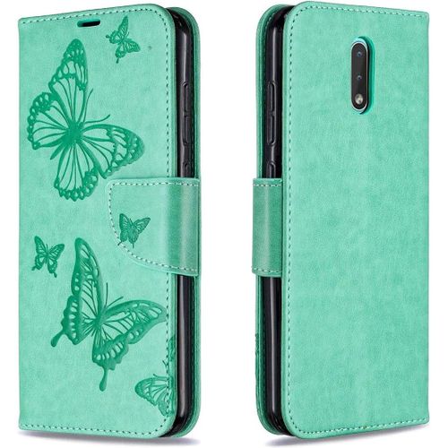 Coque Nokia 2.3 Étui Housse En Cuir Pu+Tpu Silicone Souple Coque De Protection Portefeuille Pochette Flip Wallet Case Pour Nokia 2.3 6.2"" Vert