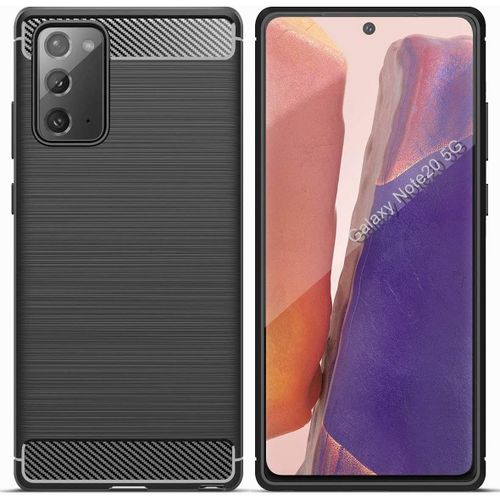 Coque Pour Samsung Galaxy Note20 5g Etui De Protection En Tpu Ultra Mince Souple Et Léger Avec Conception En Fibre De Carbone Pour Samsung Galaxy Note20 5g Noir