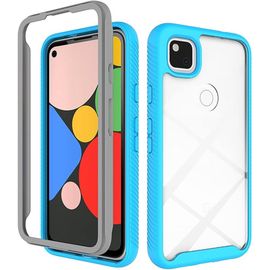 Coque Pour Google Pixel 4a, Souple Tpu Bumper Transparente Pc Coque Arrière Antichoc Coque Pour Google Pixel 4a 5.81"" - Bleu