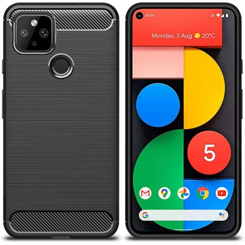 Coque Pour Google Pixel 5 Etui De Protection En Tpu Ultra Mince Souple Et Léger Avec Conception En Fibre De Carbone Pour Google Pixel 5 Noir