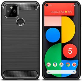 Coque Pour Google Pixel 5 Etui De Protection En Tpu Ultra Mince Souple Et Léger Avec Conception En Fibre De Carbone Pour Google Pixel 5 Noir