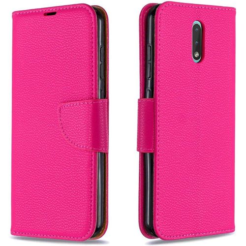 Coque Nokia 2.3 Housse En Cuir Portefeuille Pochette Carte Fente Protecteur Flip Cover Antichoc Étui À Rabat Coque De Protection Pour Nokia 2.3 6.2"" Rose
