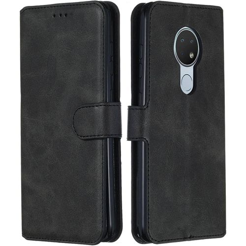 Coque Nokia 6.2 Antichoc Emplacement Carte Support Cuir Pu Clapet Portefeuille Étui Coque Pour Nokia 6.2 6.3"" Le Noir