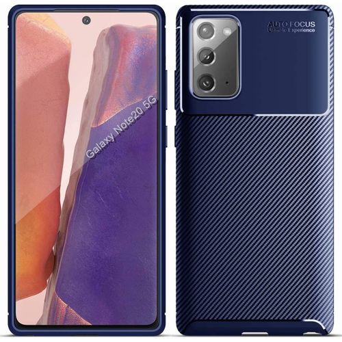 Coque Samsung Galaxy Note20 5g, Couverture Arrière De Conception De Texture De Fibre De Carbone Étui Ultra-Mince Et Léger En Tpu Souple Pour Samsung Galaxy Note20 5g Bleu