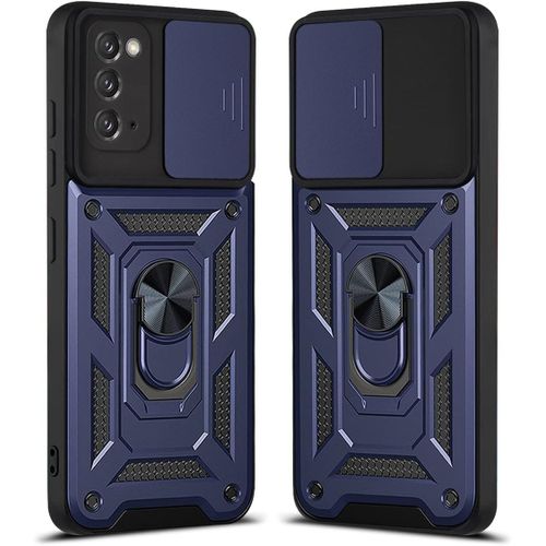 Coque Samsung Galaxy Note20,Étui Qualité Militaire Rotatif Anneau Support Voiture Magnétique Antichoc Housse Etui Pour Samsung Galaxy Note20 6.7"" -Bleu