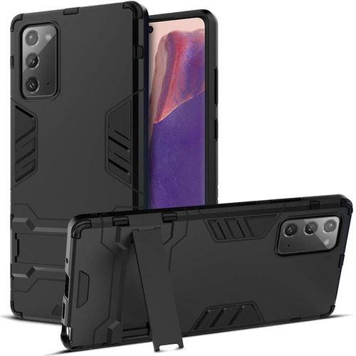 Coque Samsung Galaxy Note20, Étui Protection Hybride Double Couche Antichoc Résistant Aux Chocs Avec Coque Arrière Robuste Béquille Pour Samsung Galaxy Note20 Noir
