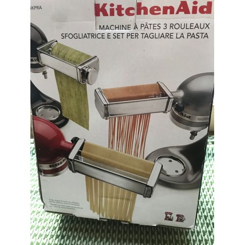 Set de 3 accessoires Kitchenaid pour pâtes fraîches,laminoir lasagne, tagliatelles,’fetucines. Excellent état,, à peine utilisé