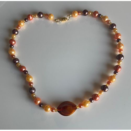 Collier Orange & Brun