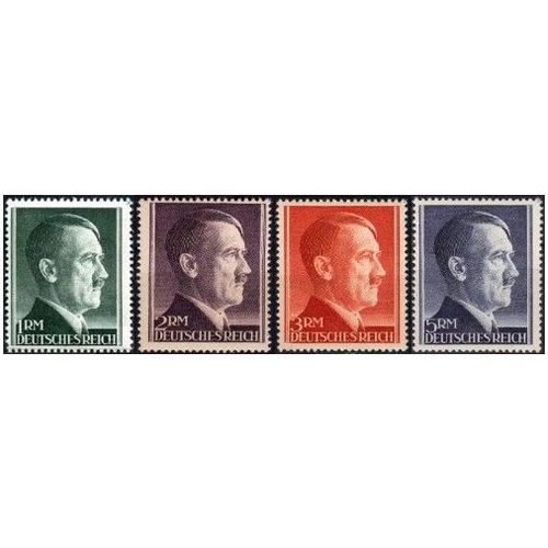 Allemagne, 3eme Reich 1941, Tres Belle Serie Neuve** Luxe Timbres Yvert 723a 724a 725a Et 716a, Chancelier Hitler, 1rm À 5rm Dentelure 14.