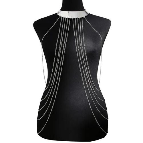 Bijou Tour De Cou Avec Chaines De Corps Argenté - Bcha001sil Couleur : Argenté