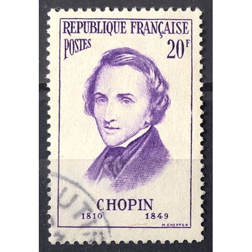 Personnages Etrangers 1956 - Frédéric Chopin (Musicien Polonais) 20f (Très Joli N° 1086) Obl - France Année 1956 - Brn83 - N33300