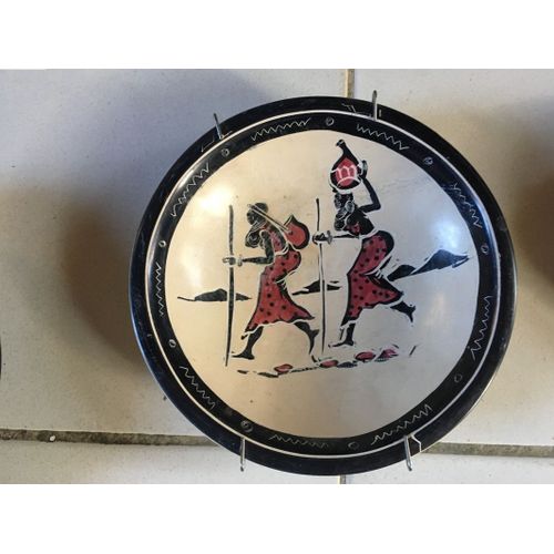 Souvenir D'afrique : Coupelle Art Africain - Danseurs - Neuf