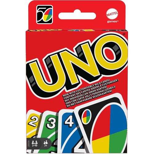 Mattel Games Uno Classique, Jeu De Cartes Familial Pour Enfants Et Adultes, Jeu De Société Pour Soirée Jeux En Famille Ou En Voyage, 2 À 10 Joueurs, Jouet Pour Enfant De 7 Ans Et Plus, W2087