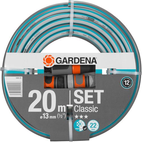 Tuyau Classic 13 mm (1/2""), 20 m : tuyau d'arrosage universel en tissu croisé robuste, pression d'éclatement 22 bars, résistant aux UV (18004-20)