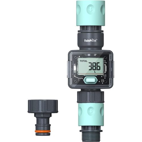 Compteur d'eau Pratique, Minuterie D'Arrosage, Programmateur Arrosage avec Affichage LED, 4 Modes de Mesure du Débit d'eau pour Le Contrôle de l'irrigation, Connexion 3/4 Pouce