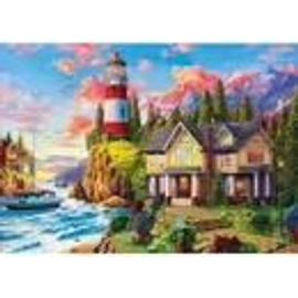 Puzzle Adulte 3000 Pieces Paysage Phare Et Maison Au Bord De La Mer - Educa Collection Ocean