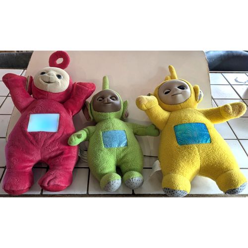 Lot De 3 Peluches Télétubbies Vintage