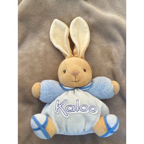 Peluche Doudou Lapin Boule Kaloo Bleu 2 Tons 16/27 Cm 