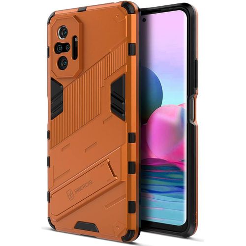 Coque Xiaomi Redmi Note 10 Pro Max,Cover Pare Chocs En Tpu Souple Antichoc De Qualité Militaire Avec Support Robuste Etui Coque Pour Xiaomi Redmi Note 10 Pro Max -Orange