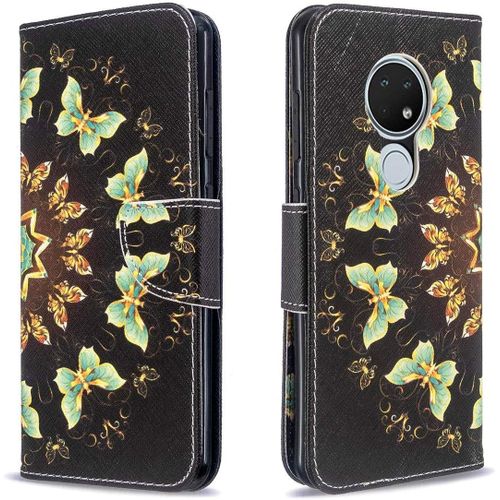 Portefeuille Étui Pour Nokia 6.2 Cuir Pu De Haute Qualité Beau Motif Antichoc Pliant Coque Housse Étui Pour Nokia 6.2/7.2 6.3"" Cercle Papillon