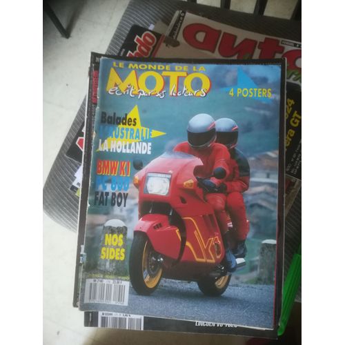 Le Monde De La Moto 174 De 1989 Bmw K1,Honda 800 Pacific Coast,Bmw K100rt,Kawasaki Zx750 Turbo,Yamaha 1100 Virago,Honda Nx125,Bmw R100rs Cmp,K75c Choda Evasion