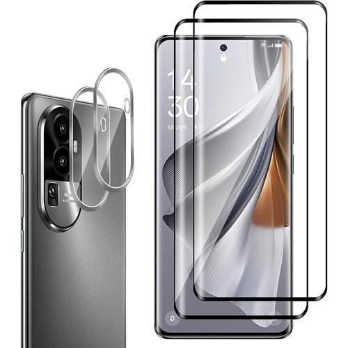 2+2 Pièces Verre Trempé Pour Oppo Reno 10/10 Pro 2 Pièces Protecteurs D'écran 2 Pièces Caméra Arrière Protecteur Hd Ultra Résistant Anti-Rayures Sans Bulles Protection Écran