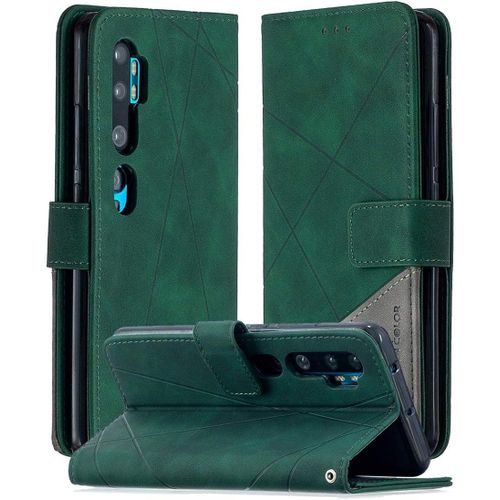 Mi Note 10/Note 10 Pro/Cc9 Pro Étui Coque Téléphone Portefeuille À Rabat En Cuir Support Fente Carte Housse De Protection Pour Xiaomi Mi Note 10/Note 10 Pro/Cc9 Pro Vert