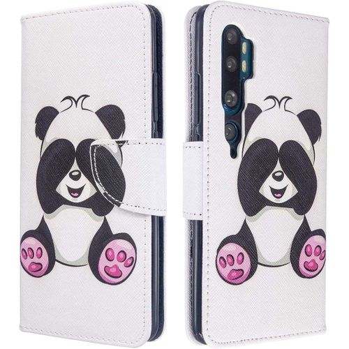 Portefeuille Étui Pour Xiaomi Mi Note 10 Cuir Pu De Haute Qualité Beau Motif Antichoc Pliant Coque Housse Étui Pour Xiaomi Mi Note 10/Note 10 Pro/Cc9 Pro 6.47"" Panda Géant
